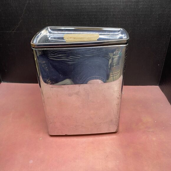 Lincoln BeautyWare MCM Retro 3 Canister Set with 3 Lids Vintage Stainless Steel - Picture 5 of 16